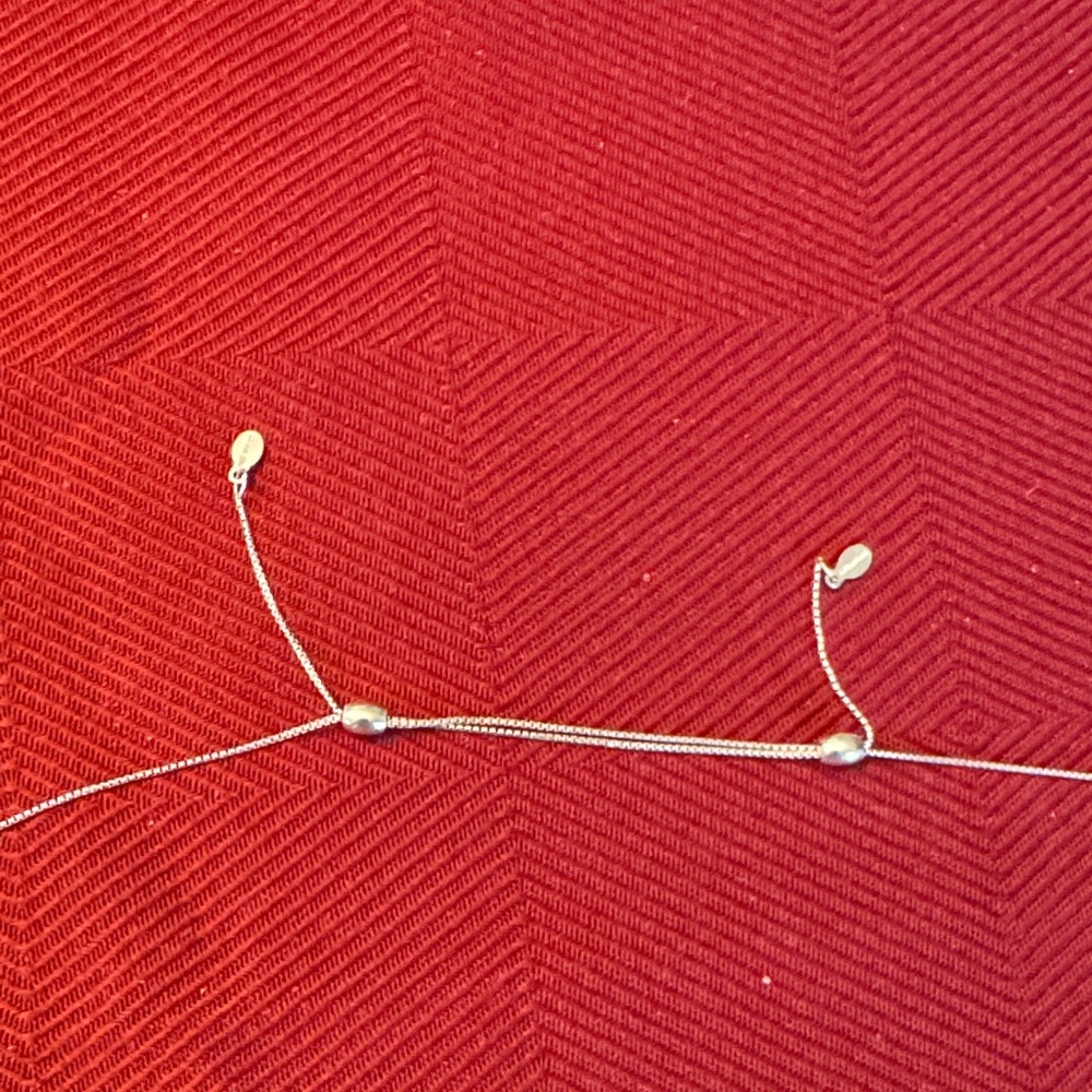 Silver Adjustable Length Bead Chain Necklace - image 3